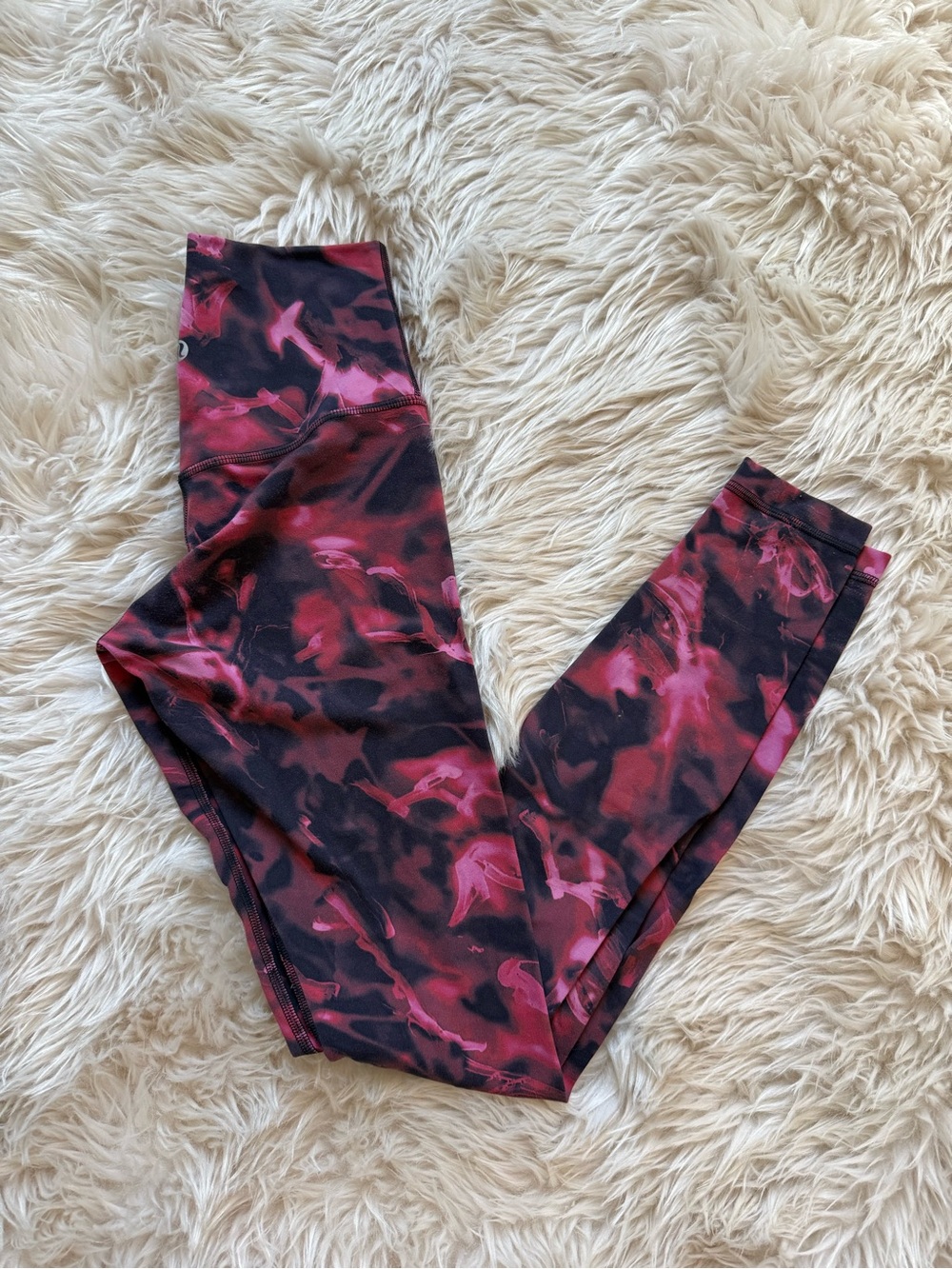 lululemon athletica Pink & Black Tie-Dye Leggings